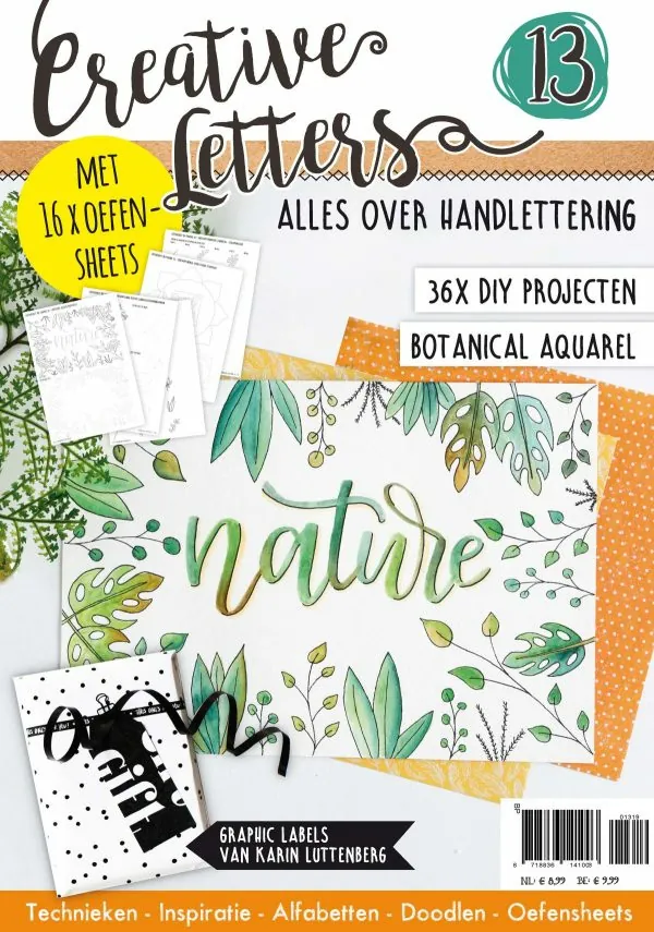 handlettering, creative letters, herftlettering, botanical style, hobbywebshop
