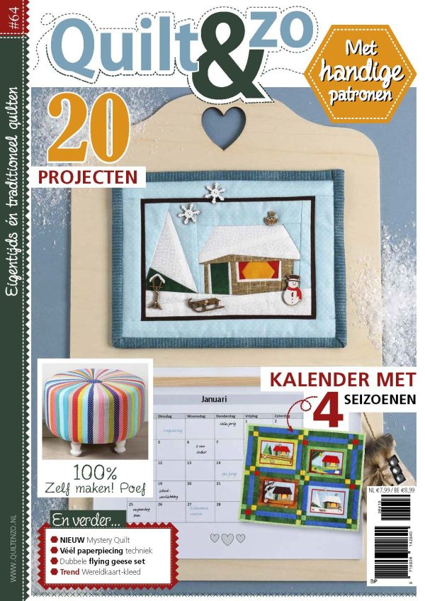 quiltkalender, quilten, winterquilt, quilt inspiratie, quiltproject, werkblad, patroon,